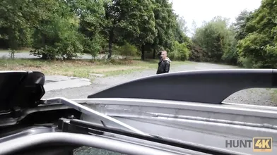 HUNT4K Chick with perfect ass and boobs gets paid for sex in car