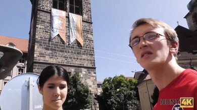 HUNT4K. Teen lovers have no money for traveling but girl has pussy