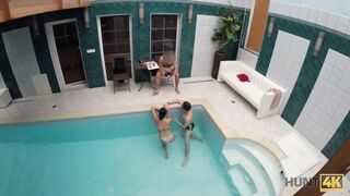 HUNT4K. Cheap slut does her best to stay at spa with her bf
