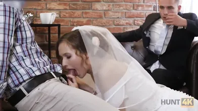 HUNT4K. Married couple decides to sell brides pussy for good price