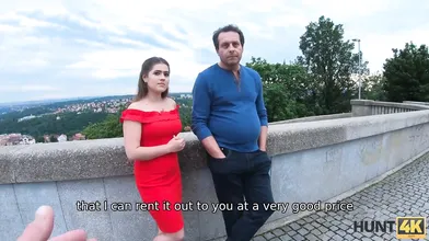 HUNT4K. Lucky hunter meets adorable chick with her poor dad and seduces her for sex
