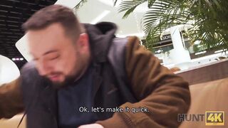 HUNT4K. Hunter fucks gorgeous redhead in the public restroom