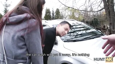 HUNT4K. One hot sex with pretty teen girl costs like new amazing car
