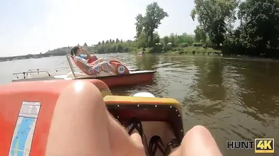 HUNT4K. Big natural boobs hunter and make him pay well