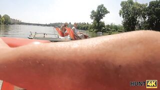 HUNT4K. Rich gentleman wants to touch boobs and drill cute pussy