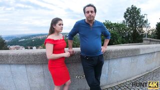 HUNT4K. Hunter with the camera offers money to poor male for sex with his hot step-daughter