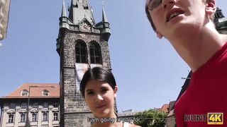 HUNT4K. Skinny dark-haired lassie is ready for dirty action for cash