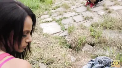 HUNT4K. Man with camera pays enough to satisfy all his dirty needs