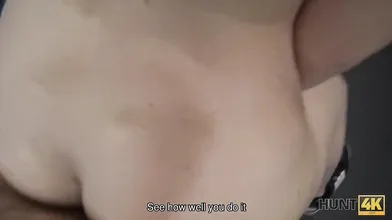HUNT4K. Babe forgets about workout because of can get cash and dick