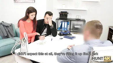 HUNT4K. Poor man can’t pay for car but his GF can give sex services
