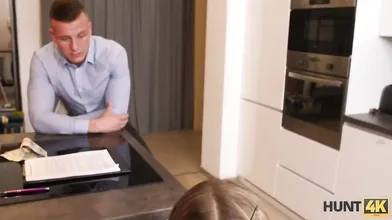 HUNT4K. Man rents an apartment and fucks a blonde immediately