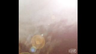 Asian cute ladyboy masturbating and cumming on a public beach
