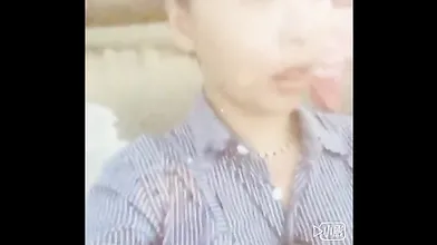 Asian cute ladyboy masturbating and cumming on a public beach