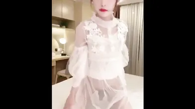 sexy and sissy Thai femboy masturbating her cock and she cum little drops of semen
