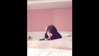 Sissy ladyboy maid is very active and fucking a masked fag in the ass