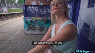 Czech Blonde Lily Picked Up & Pounded at Train Station