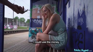 Czech Blonde Lily Picked Up & Pounded at Train Station