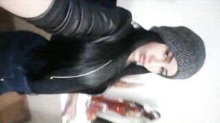 Argie Brunette shemale love to shoot selfies and shoot semen