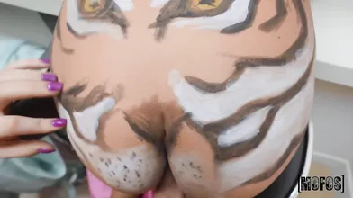 Mofos: Body Paint Threesome Part 2 on XPORN with Samantha Reigns and Yumi Sin