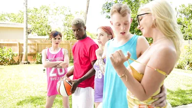 Brazzers: Dunkin' On The Neighborhood MILF & Lesbian's 1st Cock on XPORN part 2