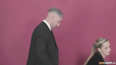 Busty MILF sucking the rector's cock