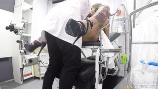 Gia Snake's pussy is inspected by the good doctor