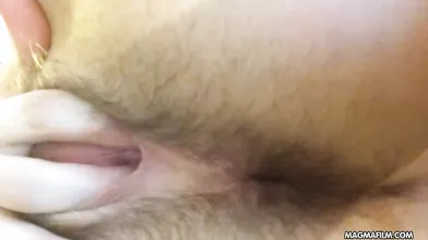 Amateur teen loves the feel of her fingers inside her hairy pussy