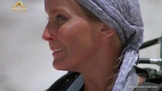 Beautiful Bo Derek showing off her hairy pussy at the beach