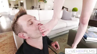 Petite blonde in high heels is sex hungry
