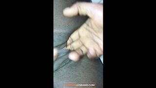Black Lesbian Couple Homemade Cellphone Sex Fingering Footage