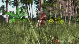 Hot Sex In Jungle! Big Black Cock Rams College Girl