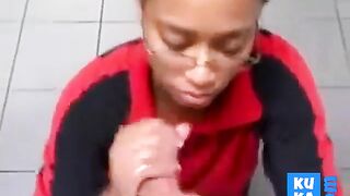 Black Store Clerk Sucks White Cock On The Job Ebony