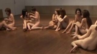 A large group of Chinese babes are having a special class about satisfying guys in many ways