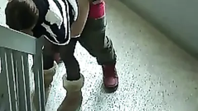 Chinese babe is having sex with her manager not knowing that someone is watching them