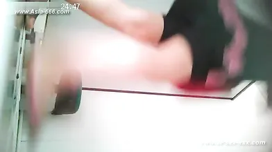 Chinese girl was peeing in front of a hidden camera, not even knowing about it
