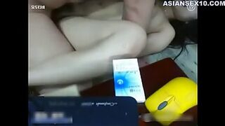 Delightful Chinese brunette likes casual sex in a doggy style position, in front of the camera