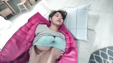 Busty Chinese girl, Lele Wu likes the way her neighbor is touching and squeezing her big boobs