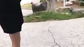Chinese chick likes to be naked in public and even to masturbate a bit, until she cums