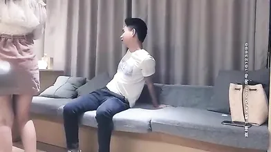 Chinese brunette is getting fucked hard, from the back, in the middle of the night