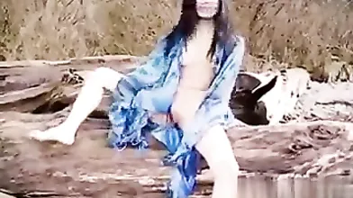 Asian Slut Is On The Beach - Almond Tease